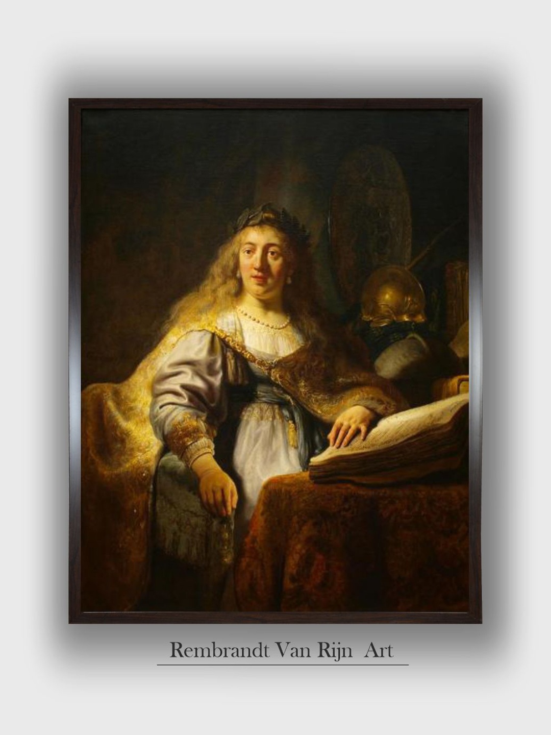 

The Art House Minerva by Rembrandt Van Rijn Wall Painting, Black