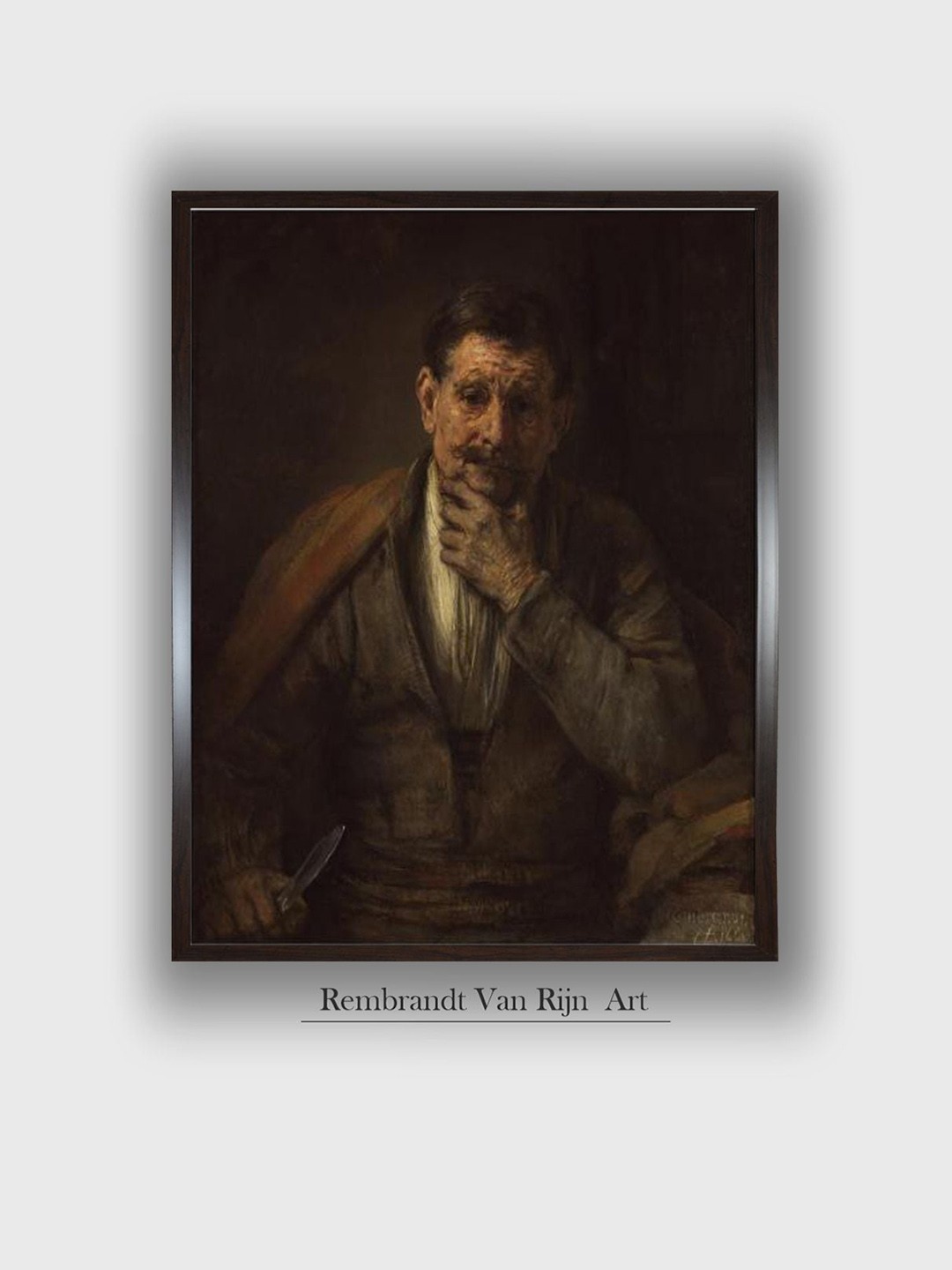 

The Art House Old Lady with a Book, 1647 by Rembrandt Van Rijn Wall Painting, Brown