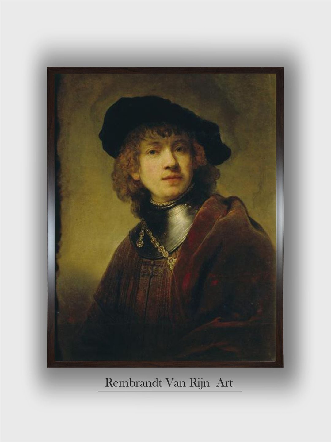 

The Art House Self Portrait 1634 by Rembrandt Van Rijn, Black