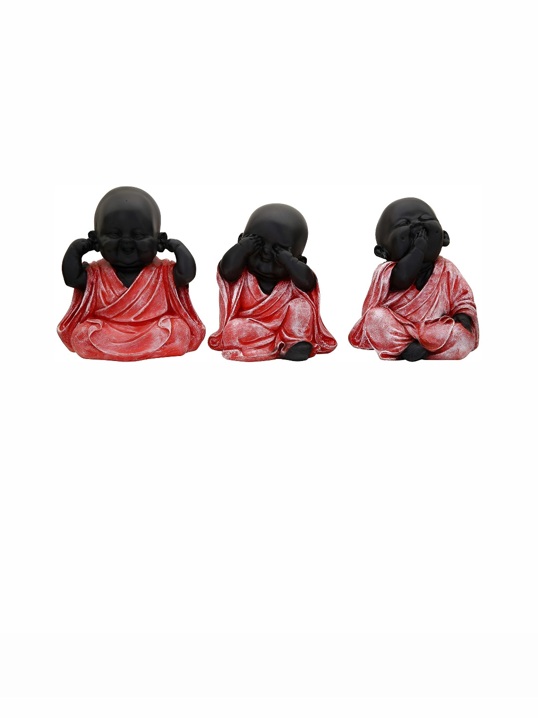 

GW CREATIONS Red Black 3 Pieces Fengshui Idol Showpiece