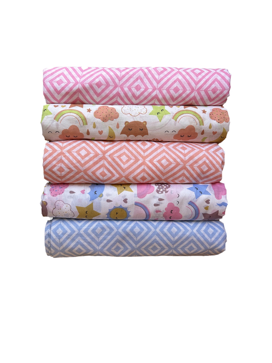 

Trance Home Linen Stars & Clouds Set of 5 Cotton Baby Swaddle Wrap, Multi