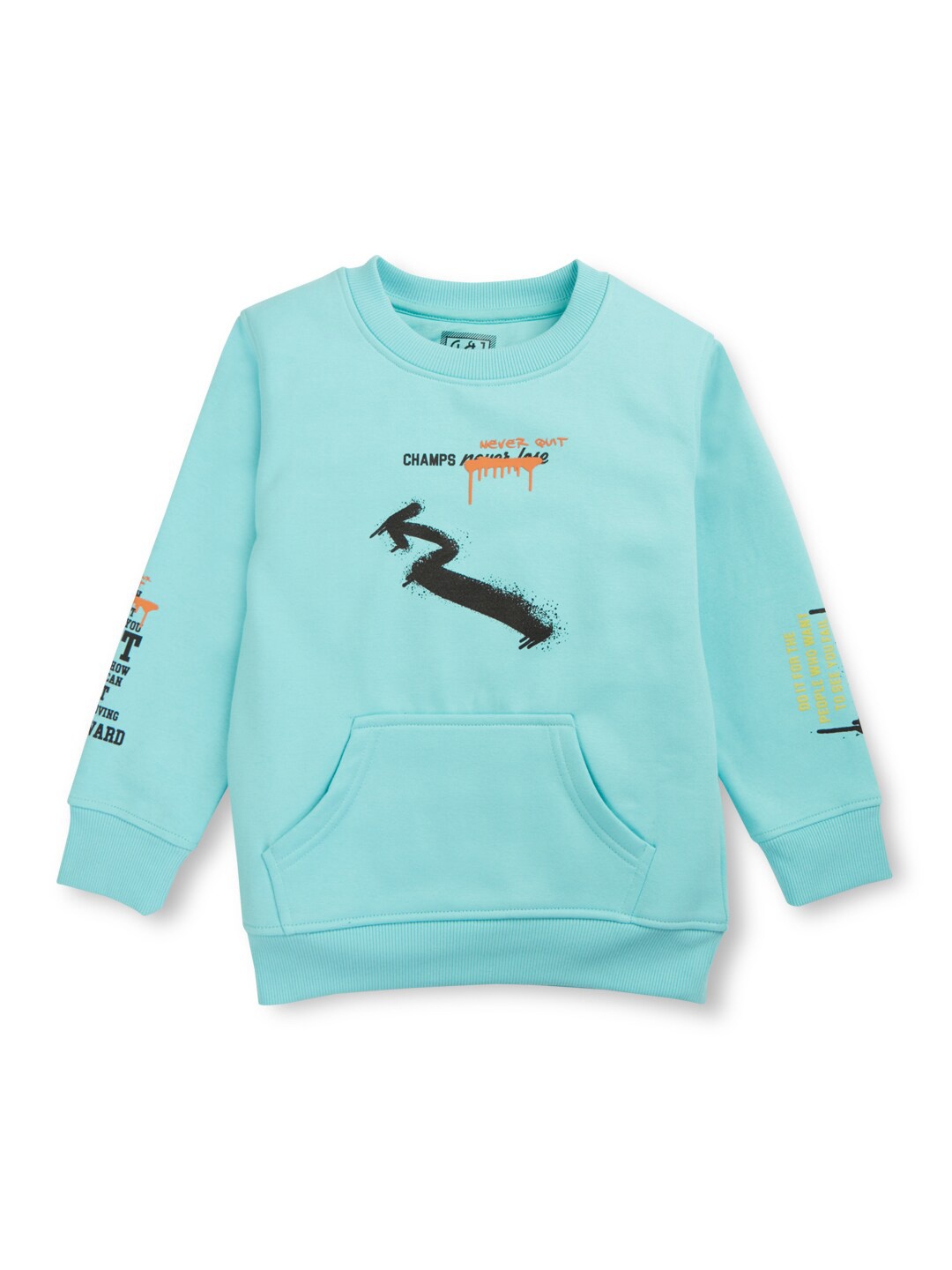 

Gini and Jony Boys Graphic Printed Cotton Pullover Sweatshirt, Blue