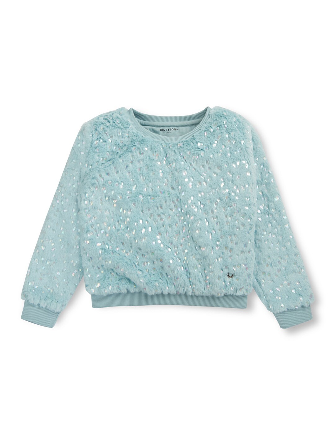 

Gini and Jony Girls Self Design Fleece Pullover Sweatshirt, Blue
