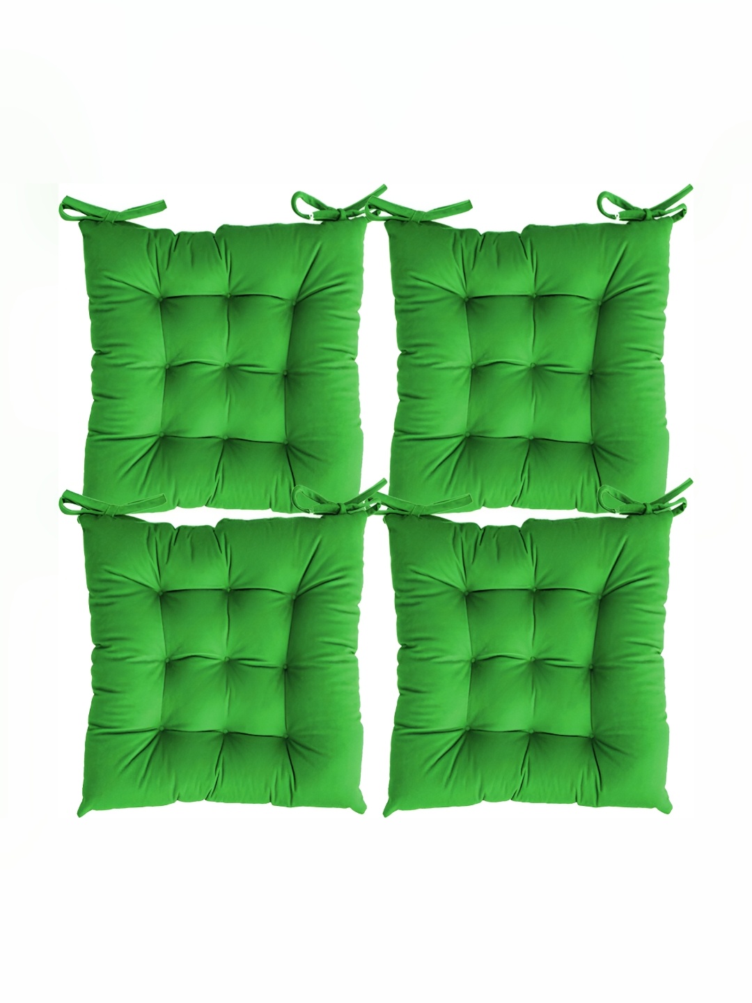 

LINENOVATION Green 4 Pieces Square Chair Pads