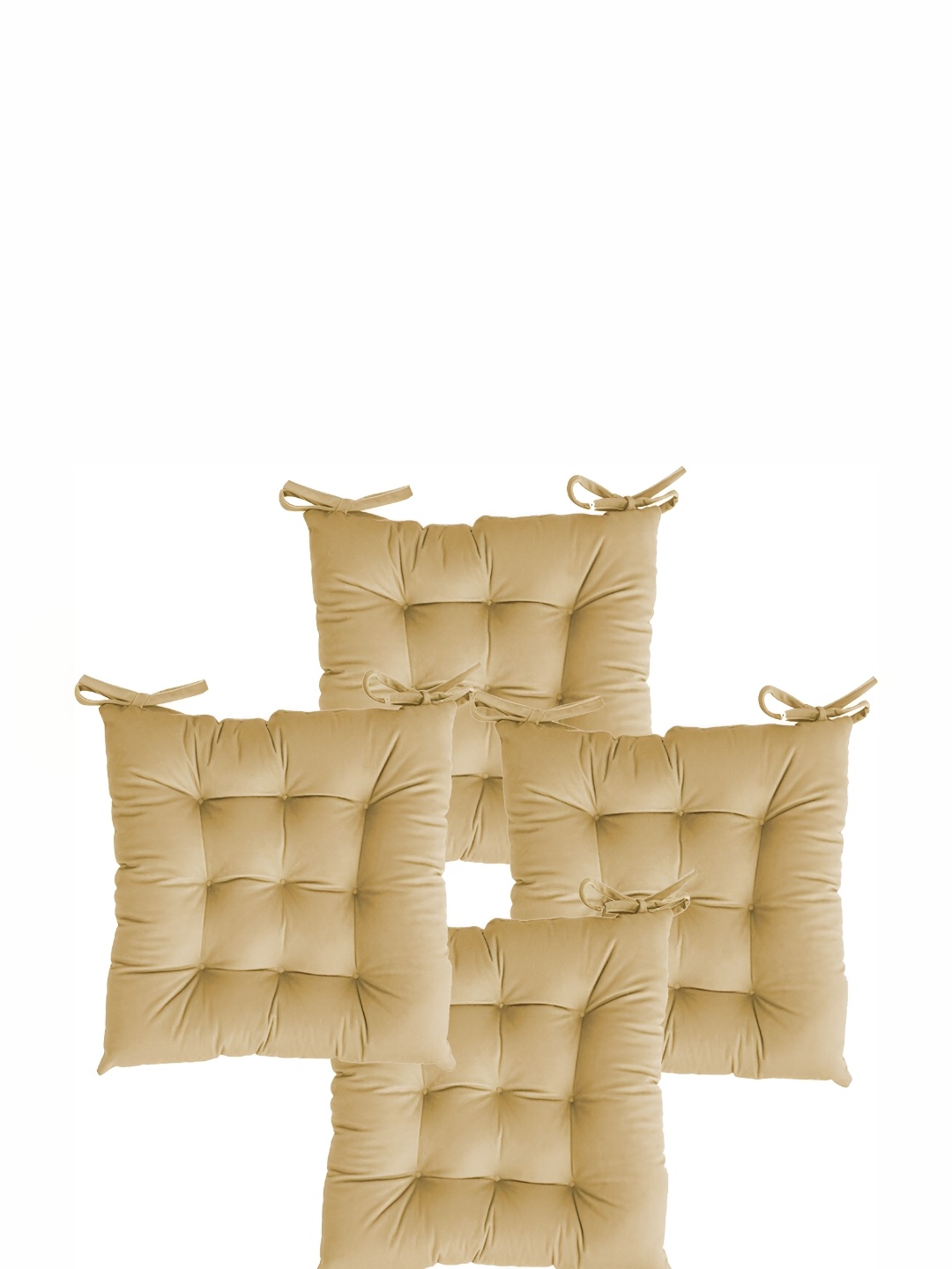 

LINENOVATION Beige 4 Pieces Square Chair Pads