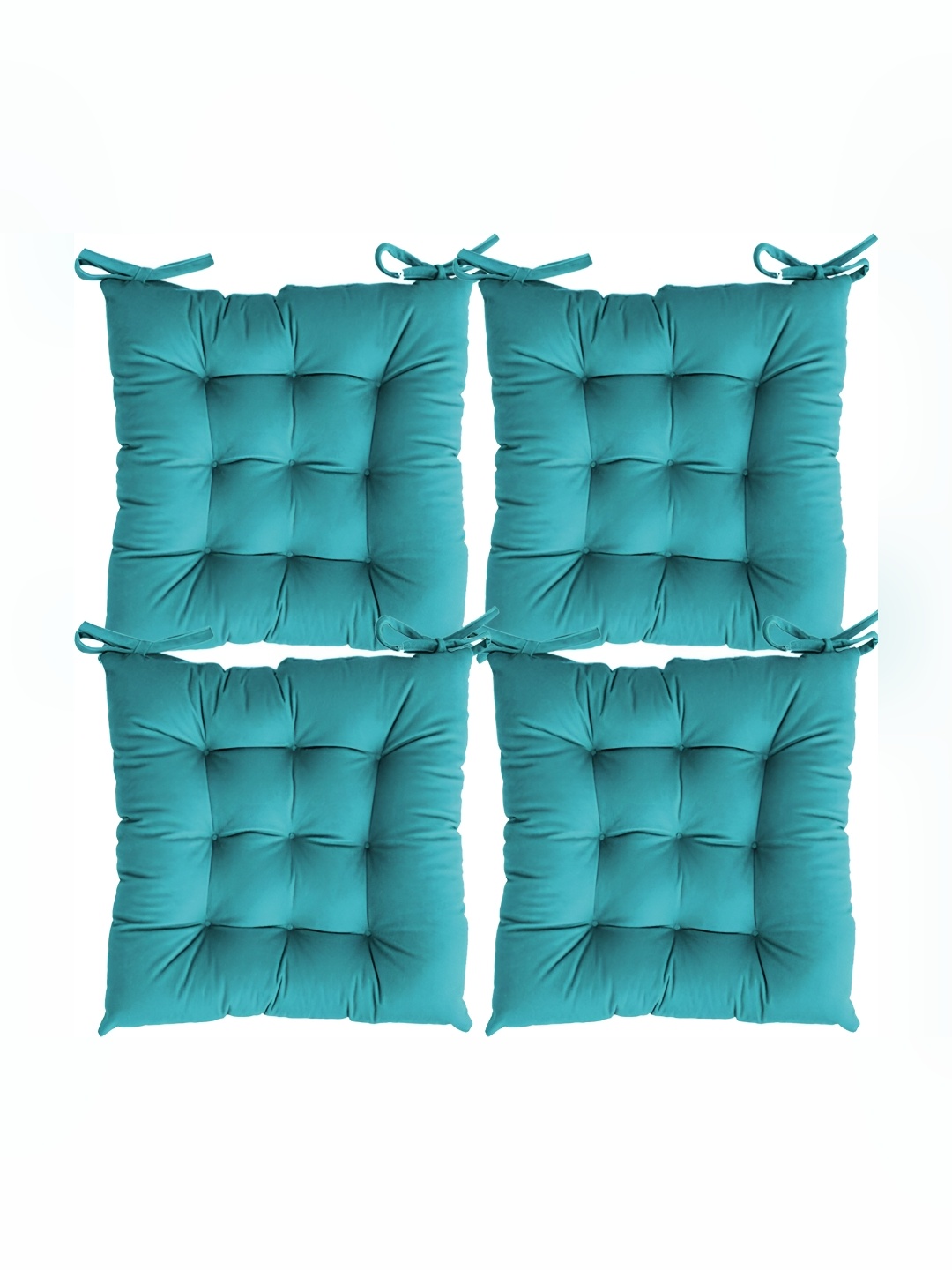 

LINENOVATION Blue 4 Pieces Square Chair Pads