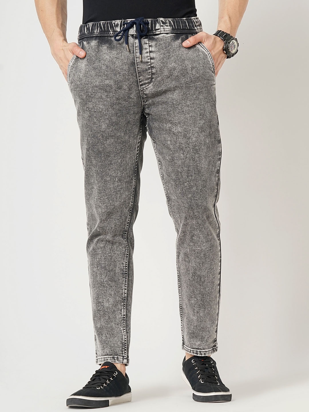 

Llak Jeans Men Heavy Fade Pure Cotton Jeans, Grey