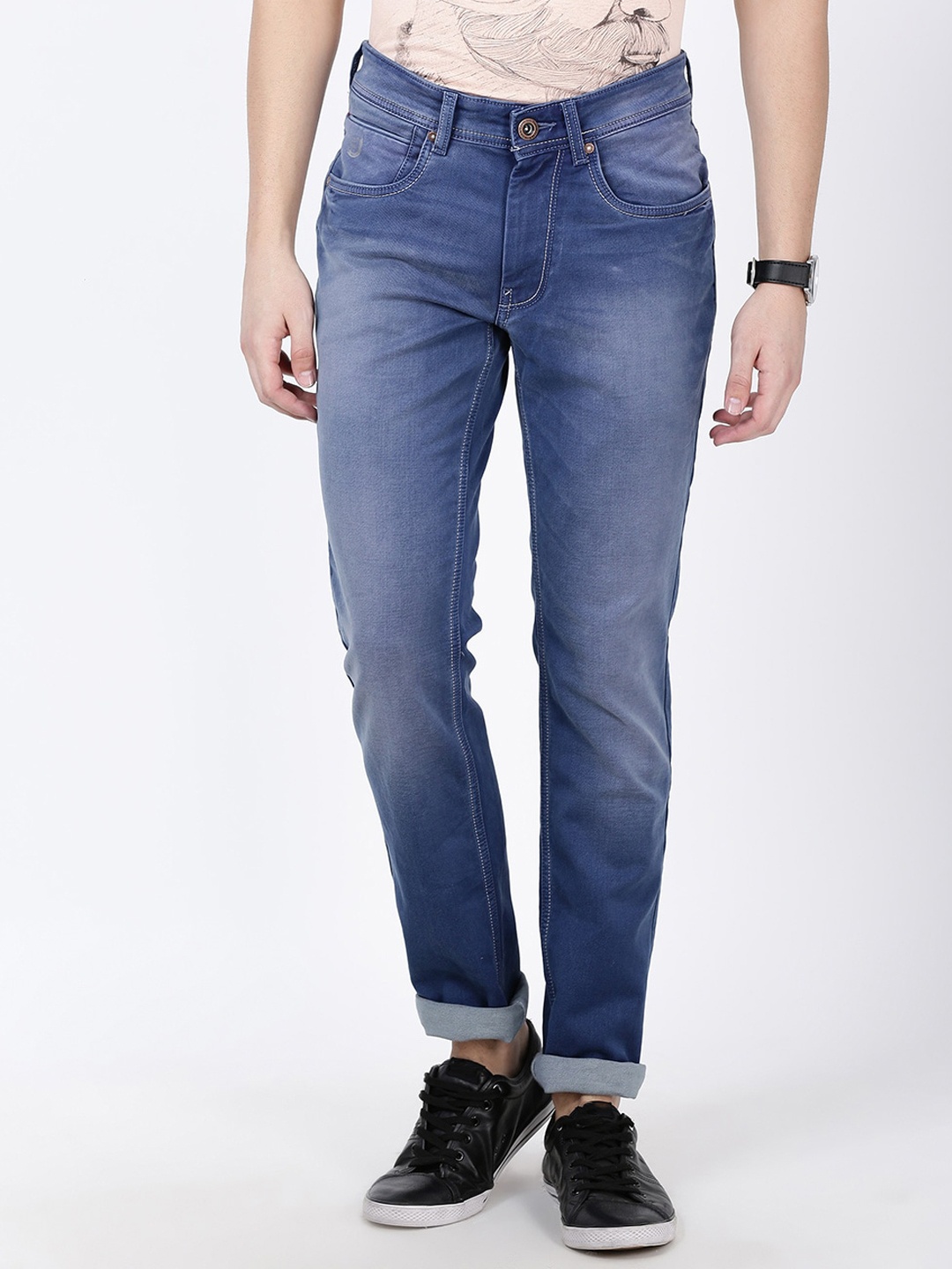 

Llak Jeans Men Slim Fit Light Fade Stretchable Jeans, Blue