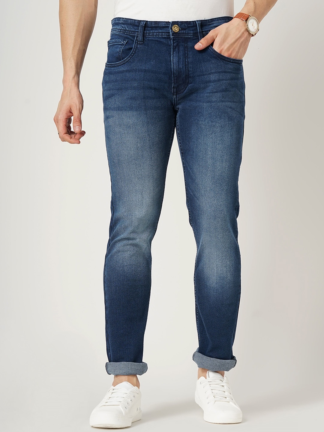 

Llak Jeans Men Skinny Fit Light Fade Stretchable Jeans, Blue
