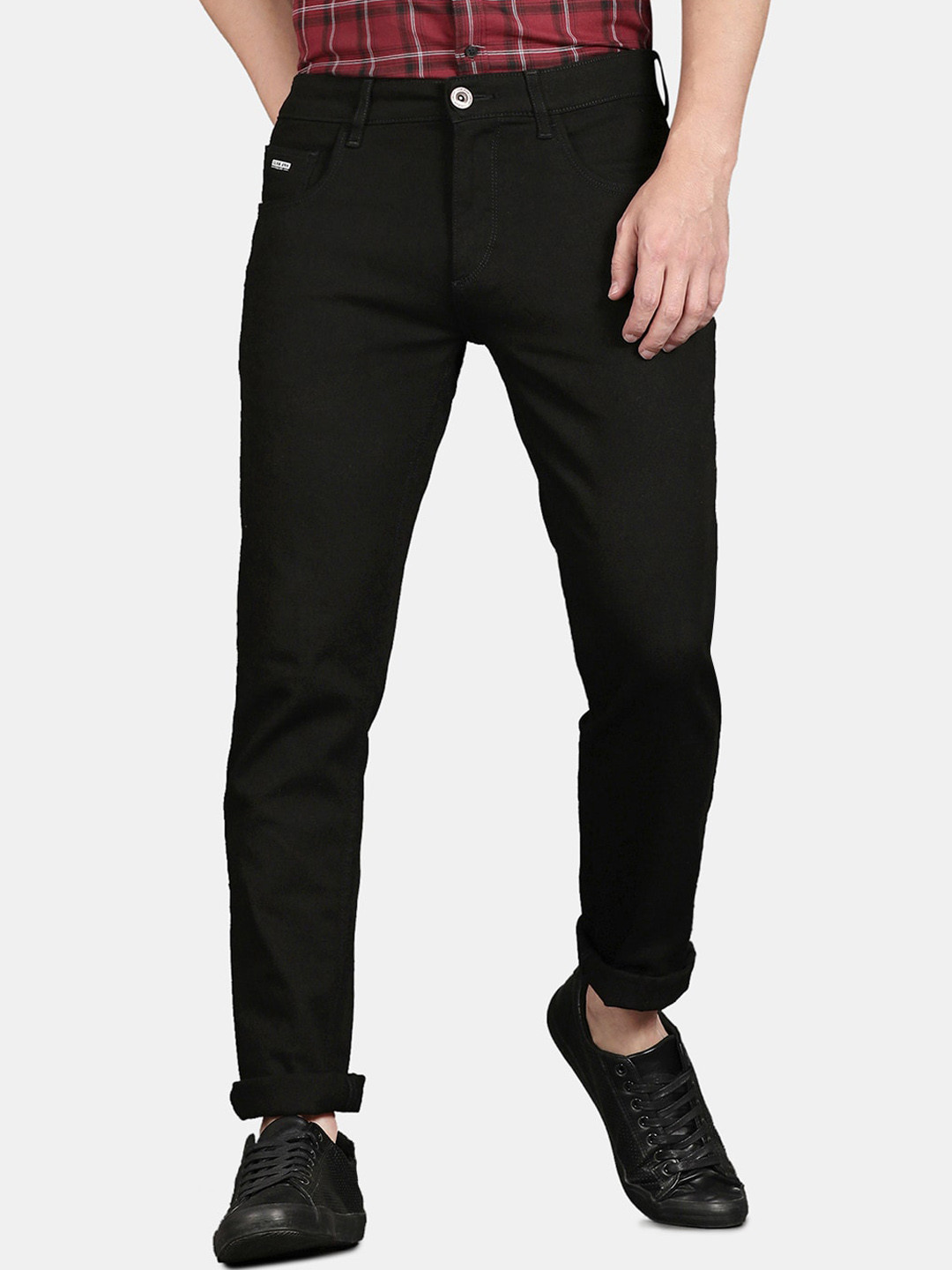

Llak Jeans Men Slim Fit Stretchable Jeans, Black