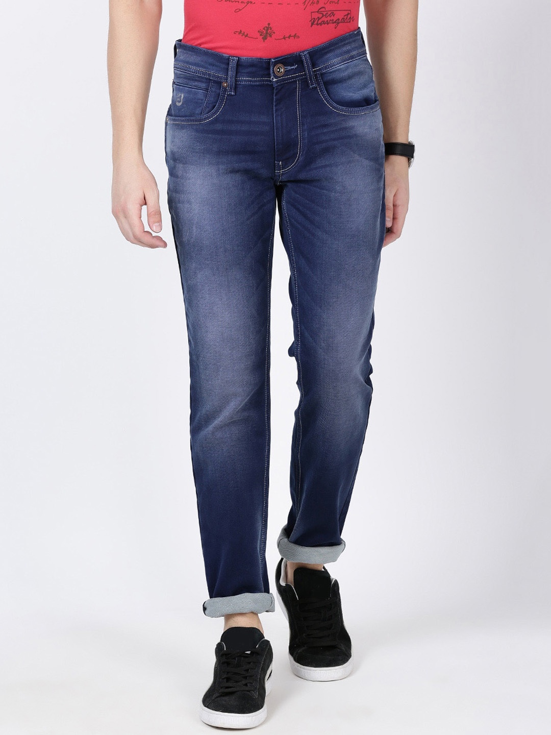 

Llak Jeans Men Slim Fit Light Fade Stretchable Jeans, Blue