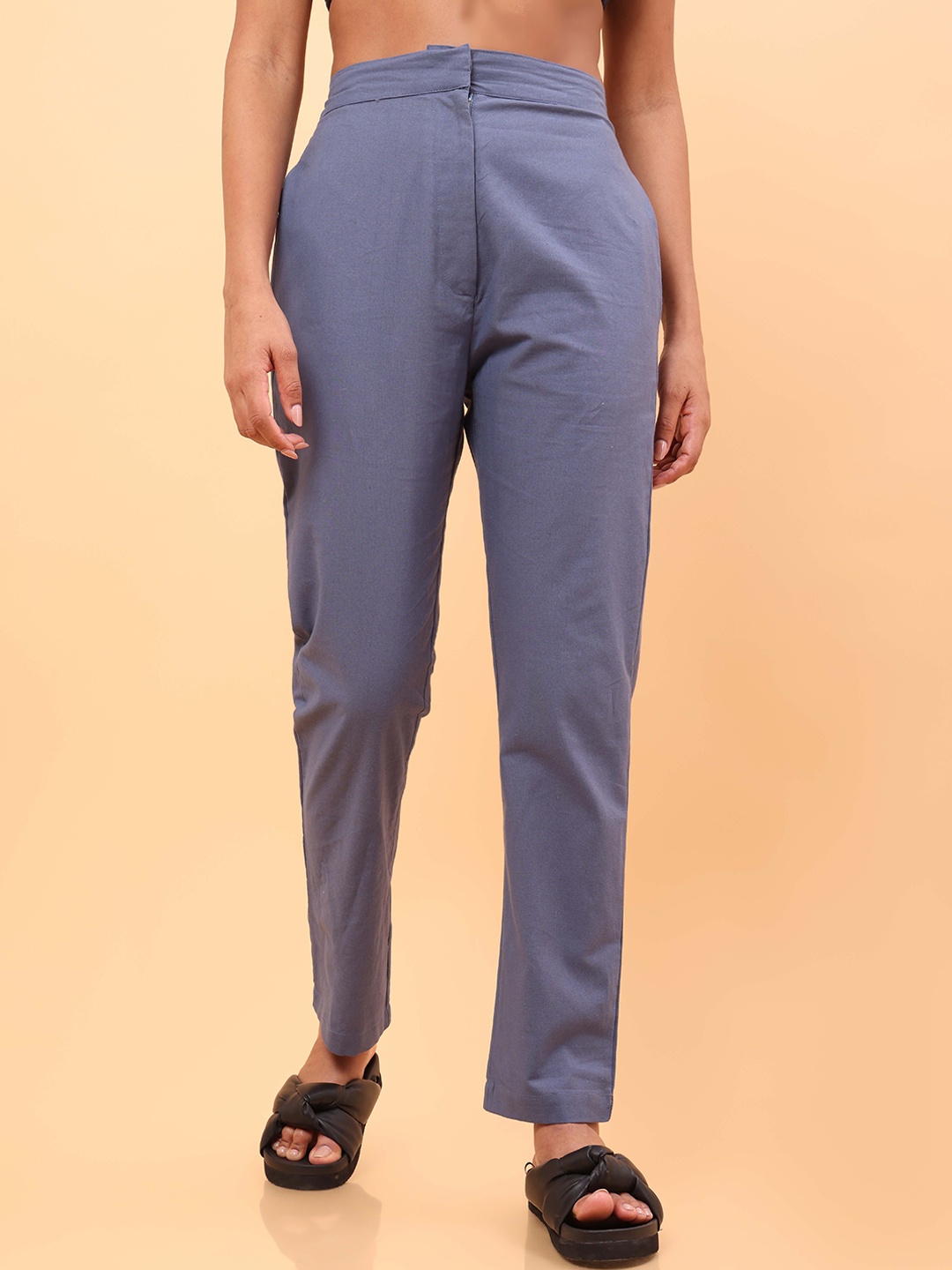 

UNTUNG Women Cotton Straight Leg Lounge Pant, Blue