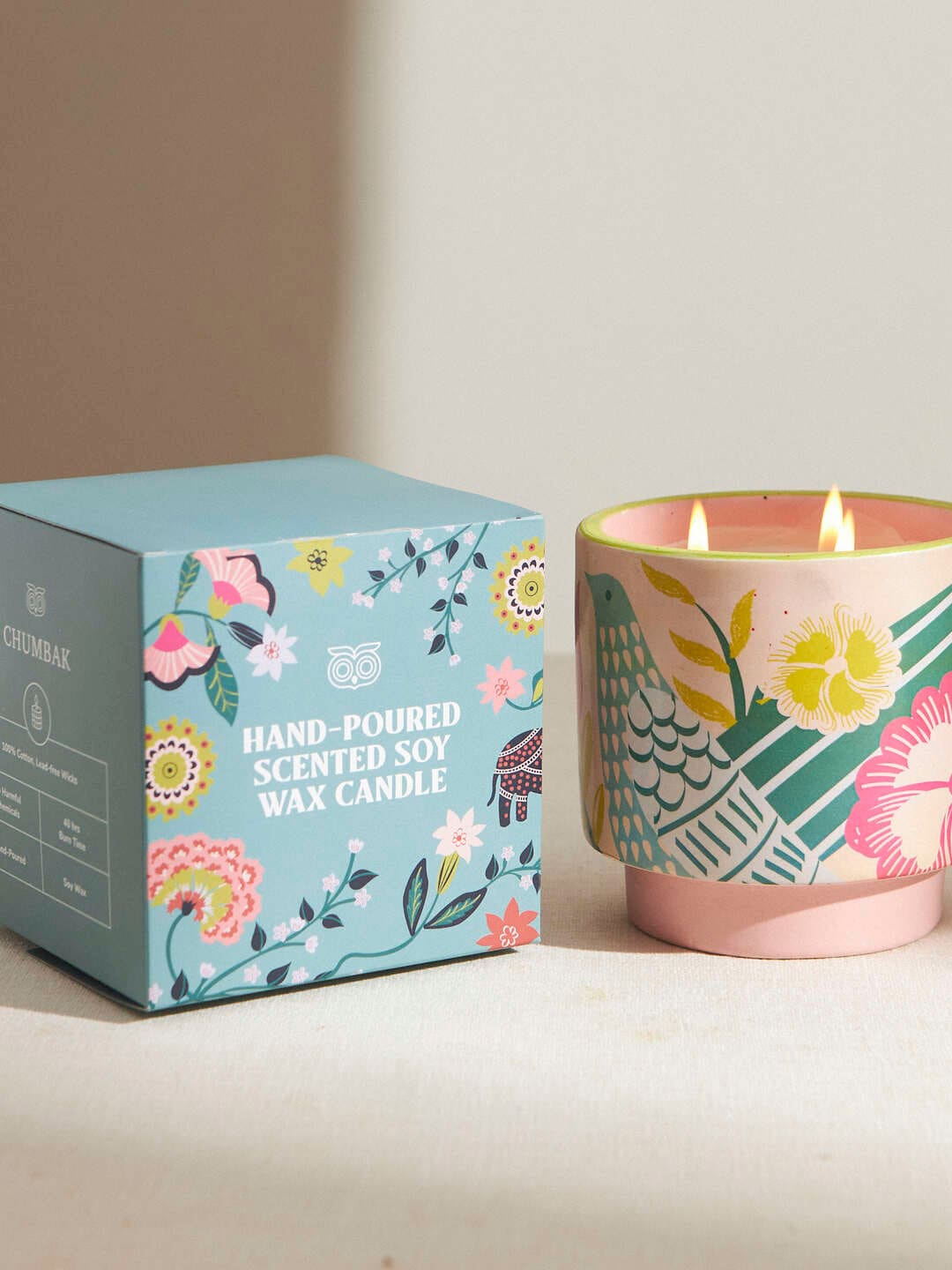 

Chumbak Off White & Pink Large Ceramic White Lily Scented Jar Candle