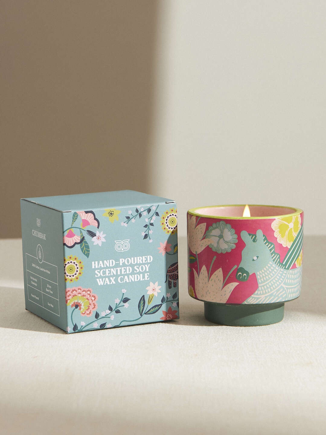 

Chumbak Blue & Pink Small Ceramic White Lily Scented Jar Candle