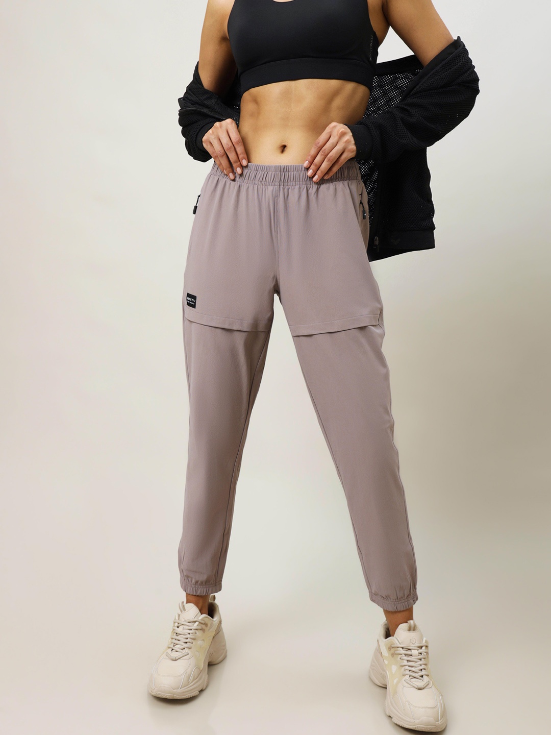 

Technosport Women Relaxed-fit Antimicrobial Active Joggers with Side Pockets, Khaki