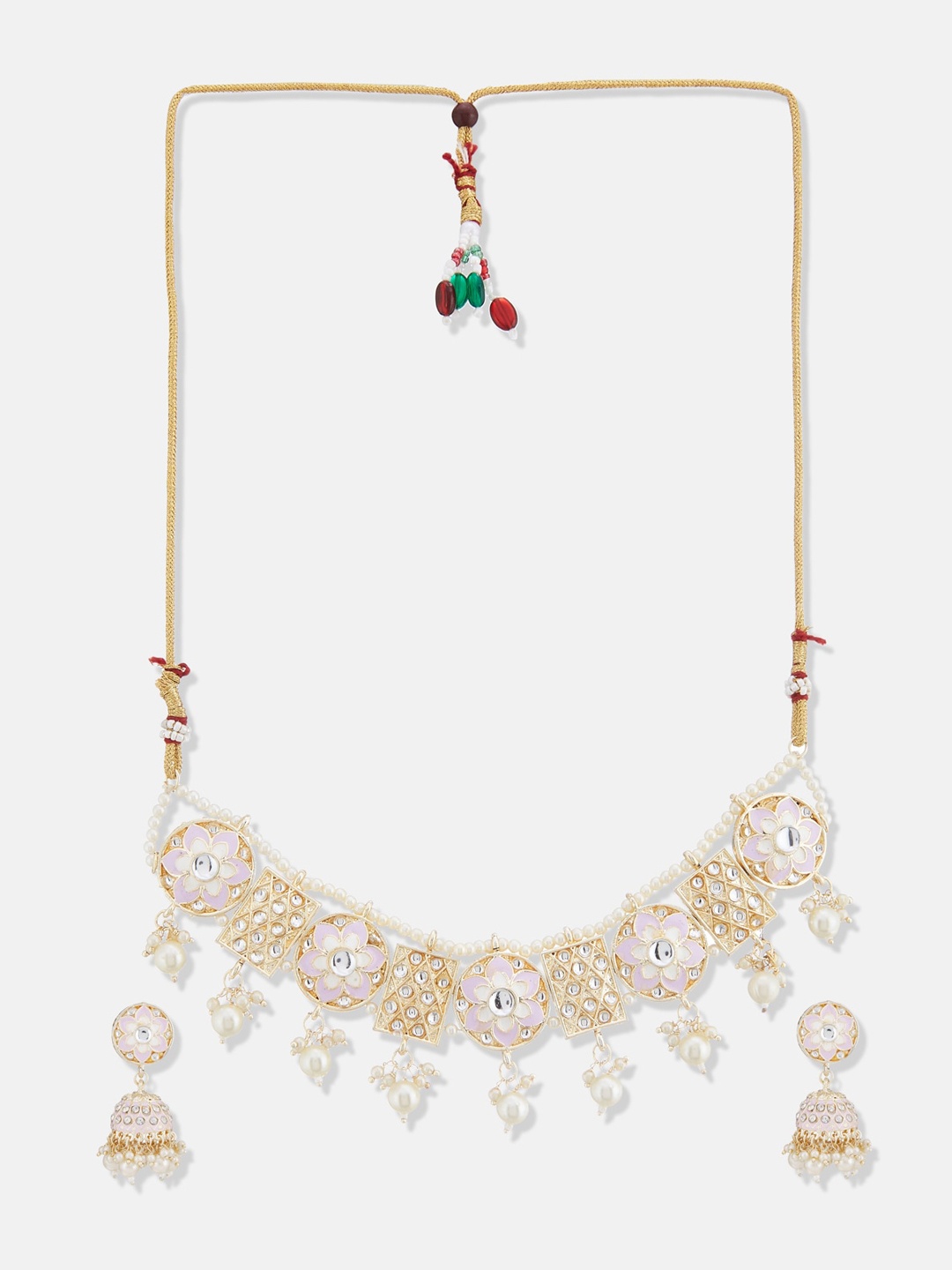 

ATIBELLE Gold Plated Kundan Studded Jewellery Set