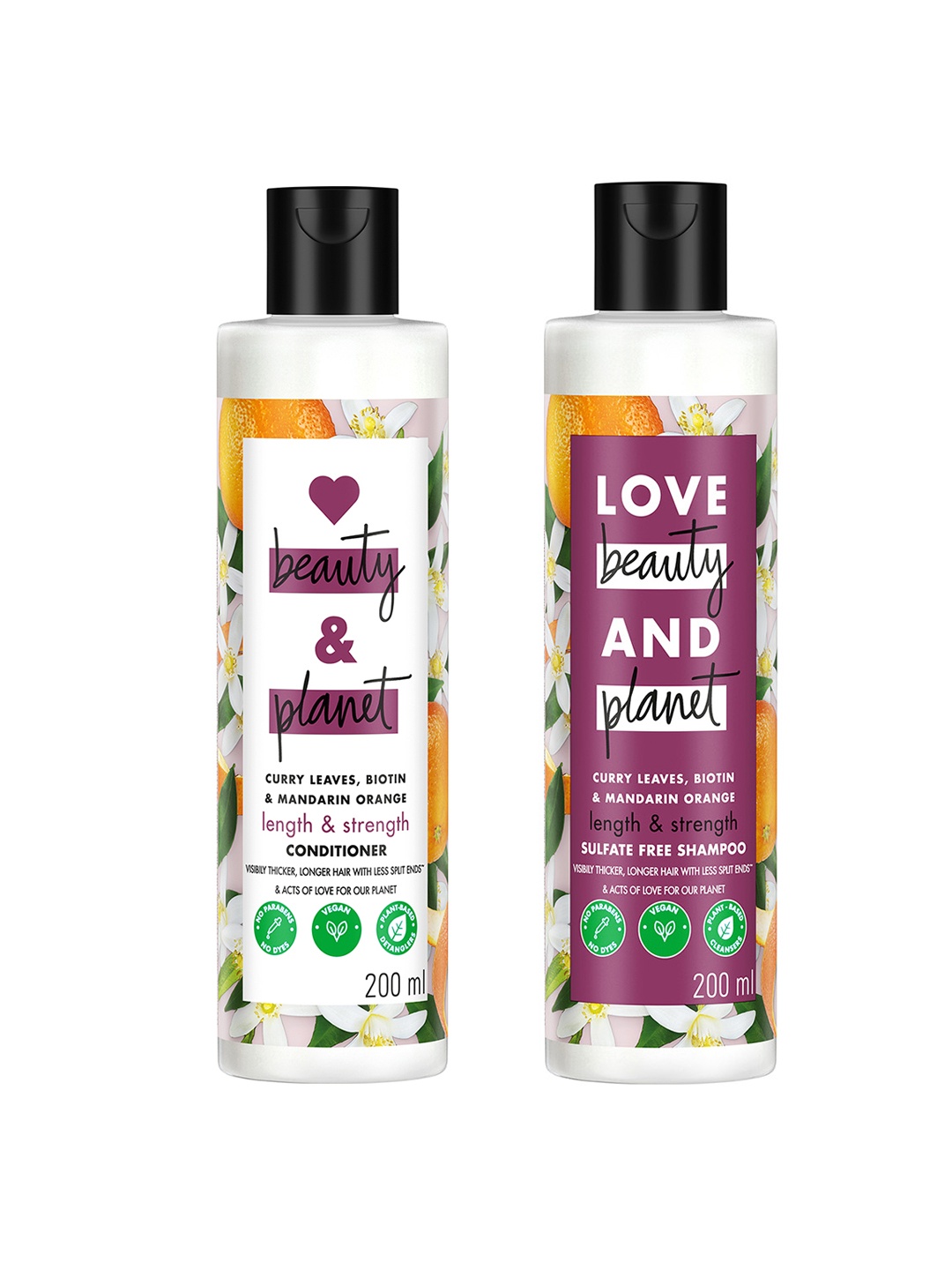 

Love Beauty & Planet Set of Length & Strength Shampoo + Conditioner - 200 ml Each, White