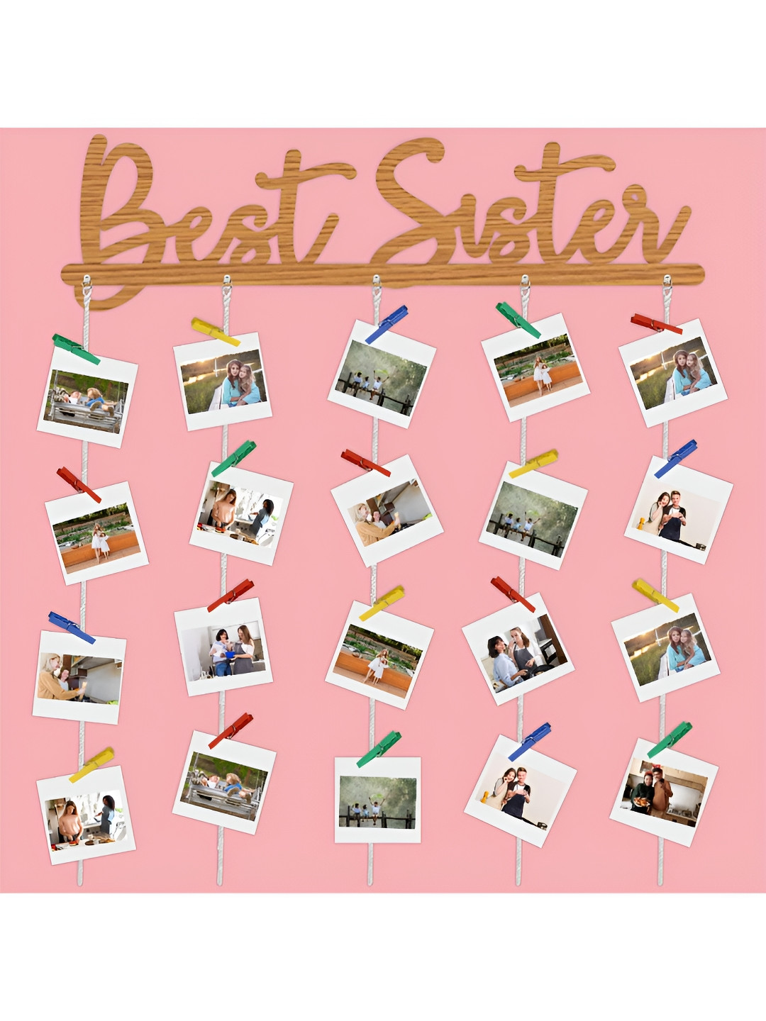 

CVANU Brown Best Sister Wooden Wall Hanging
