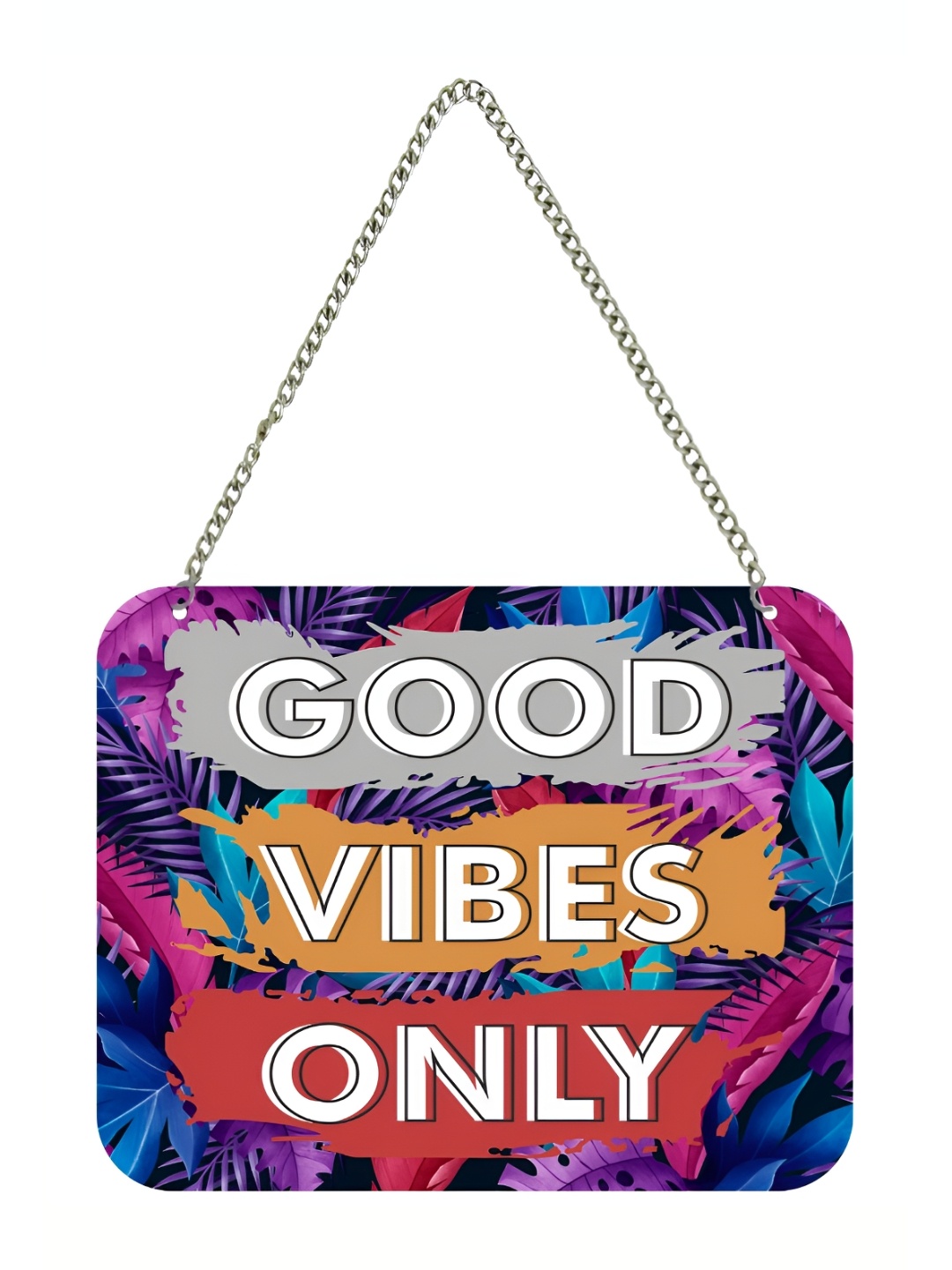 

CVANU Blue & Pink Motivational Quotes Painted Rectangle Wooden Wall Hanging