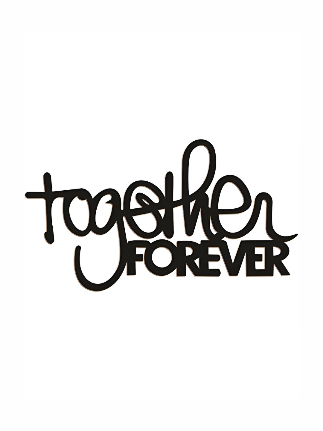 CVANU Black Together Forever Carved Wooden Wall Hanging