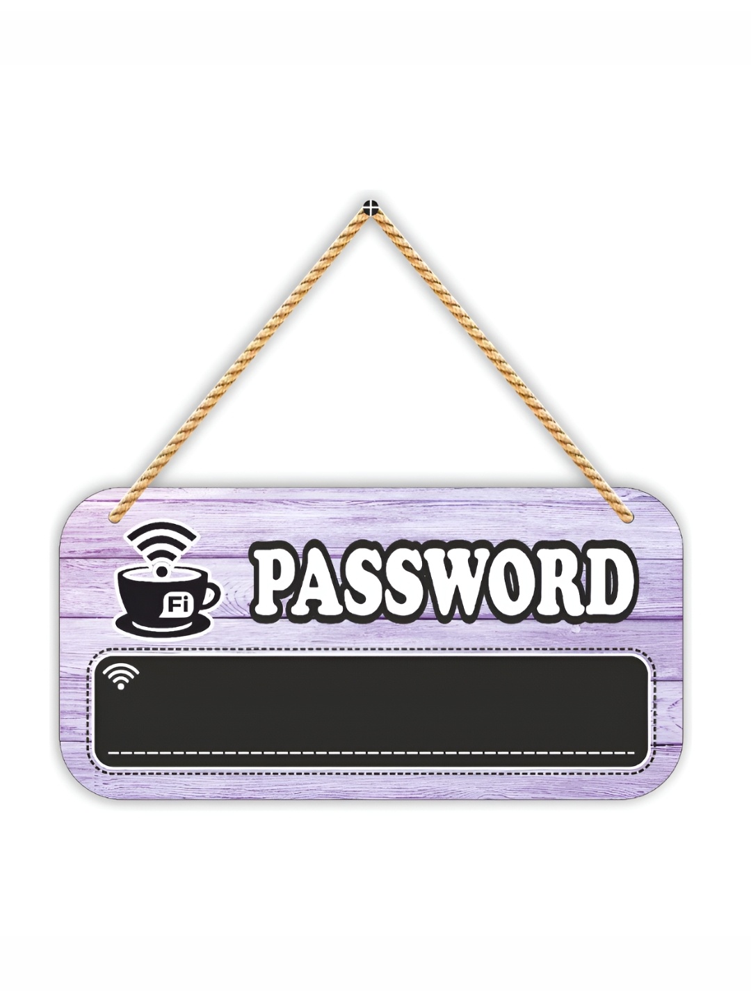 

CVANU Purple & Black Password Painted Rectangle Wooden Wall Hanging