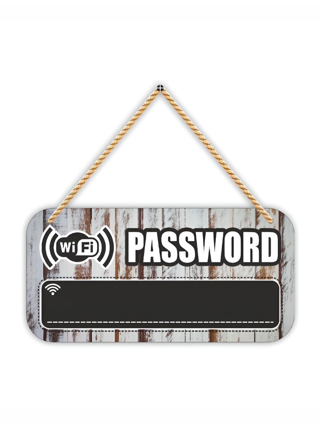 

CVANU Grey & White Printed Wooden Wall Hanging