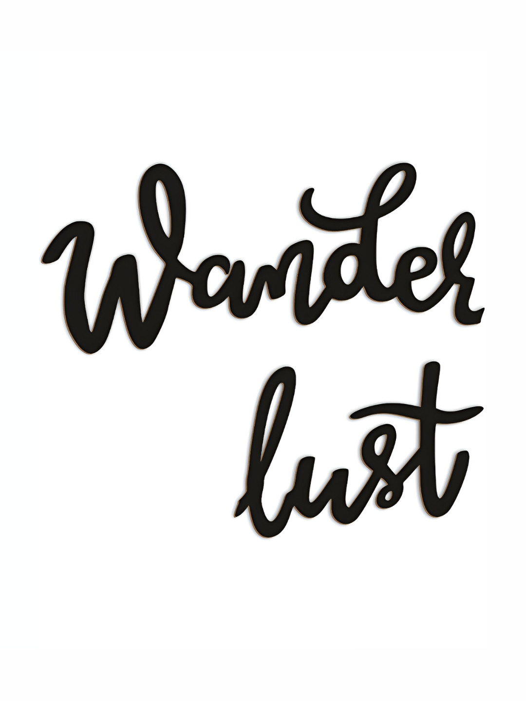 

CVANU Black Wooden Wanderlust Carved Wall Hanging