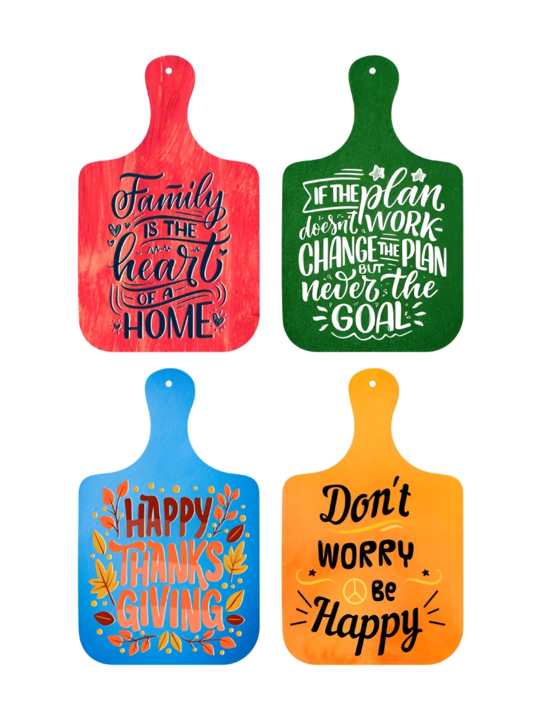 

CVANU 4 Pieces Red Motivational Quotes Painted Wooden Wall Hangings