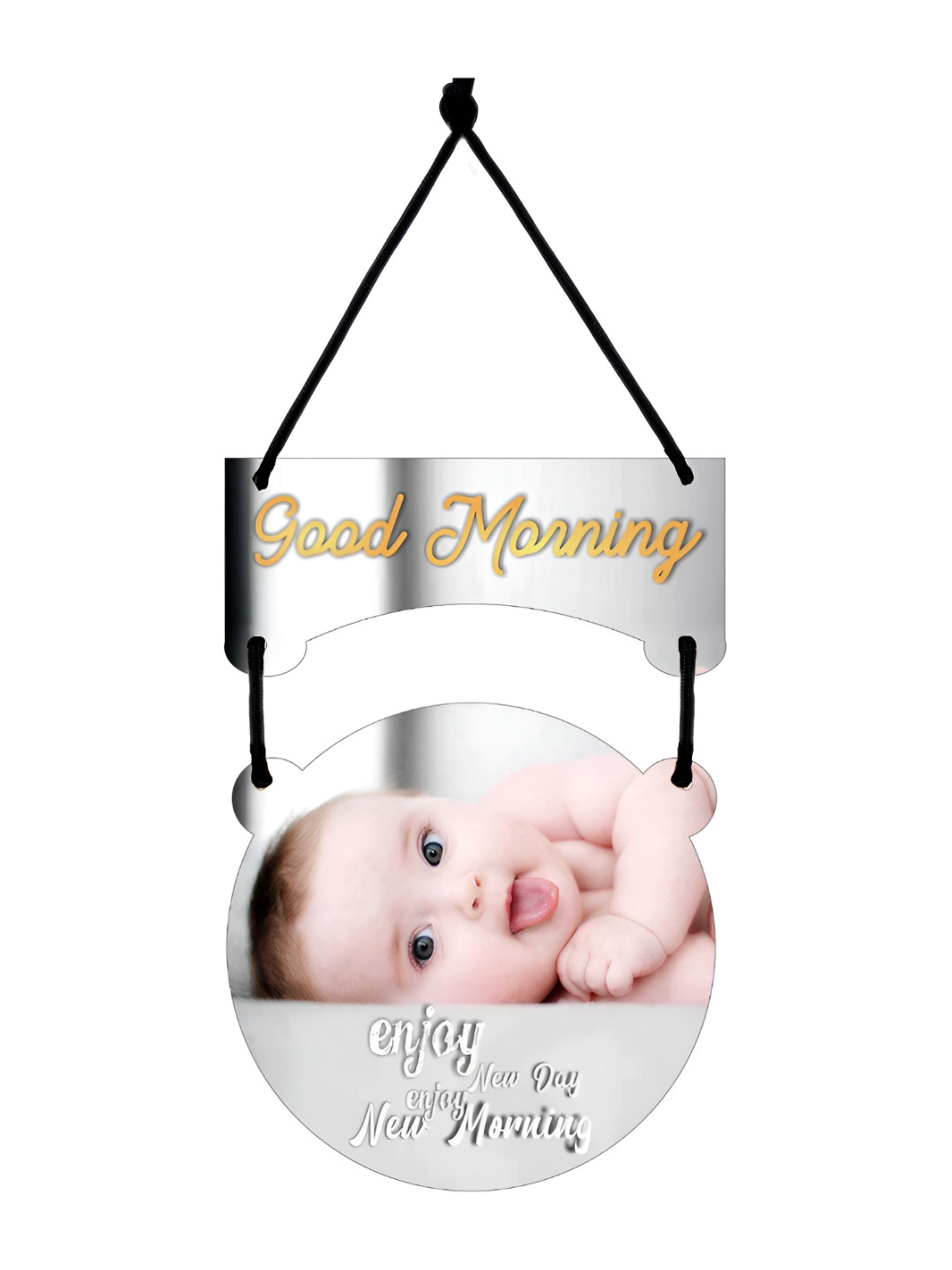 

CVANU Grey & Yellow Morning Quotes Painted Wooden Wall Hanging