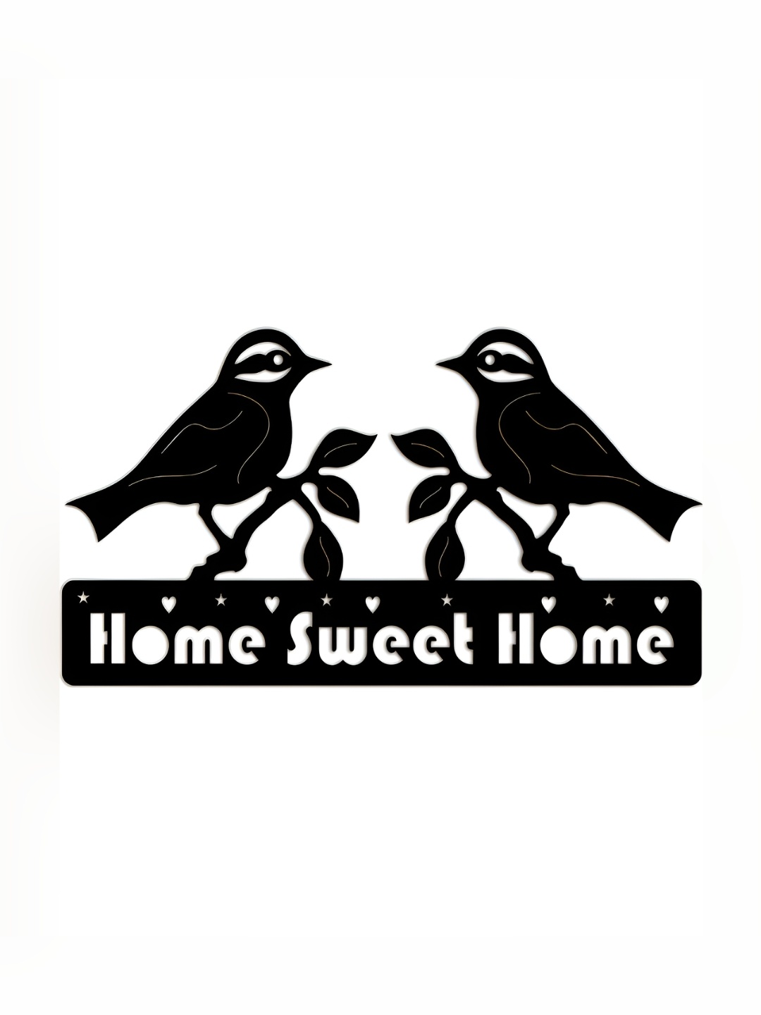

CVANU Black Birds Carved Wooden Wall Hanging