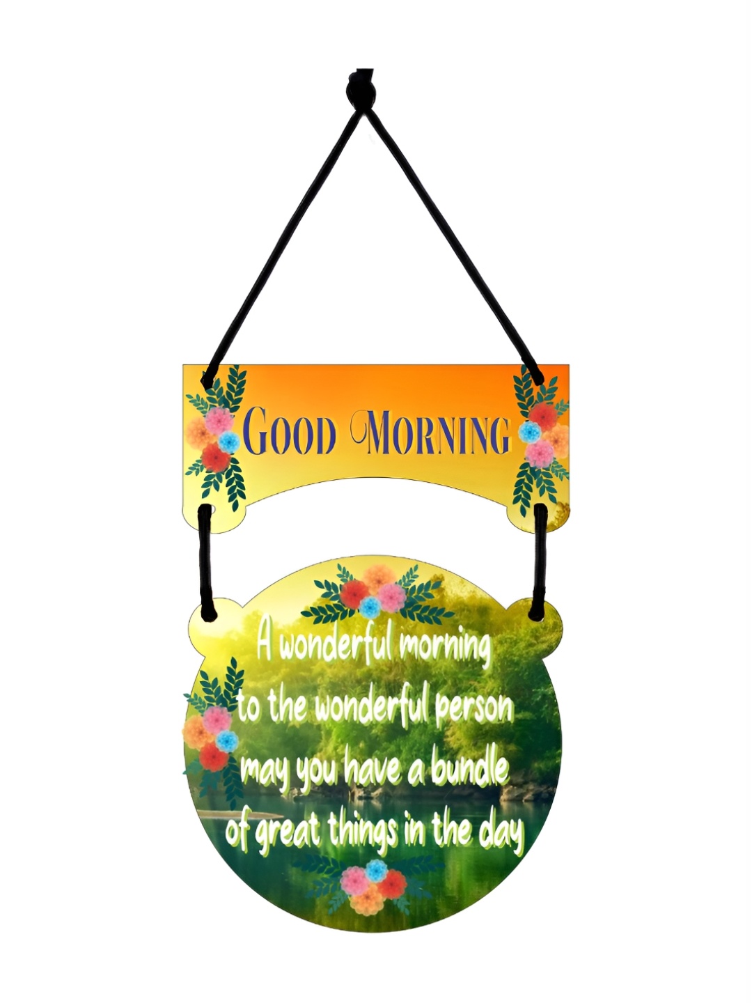 

CVANU Green & Yellow Heat Resistance Wooden Hanging Wall Decor
