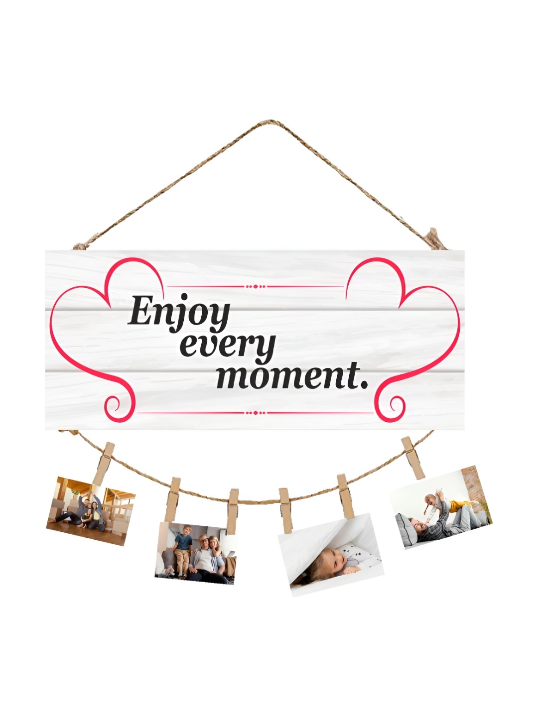 

CVANU White Quote Printed Wooden Wall Hanging