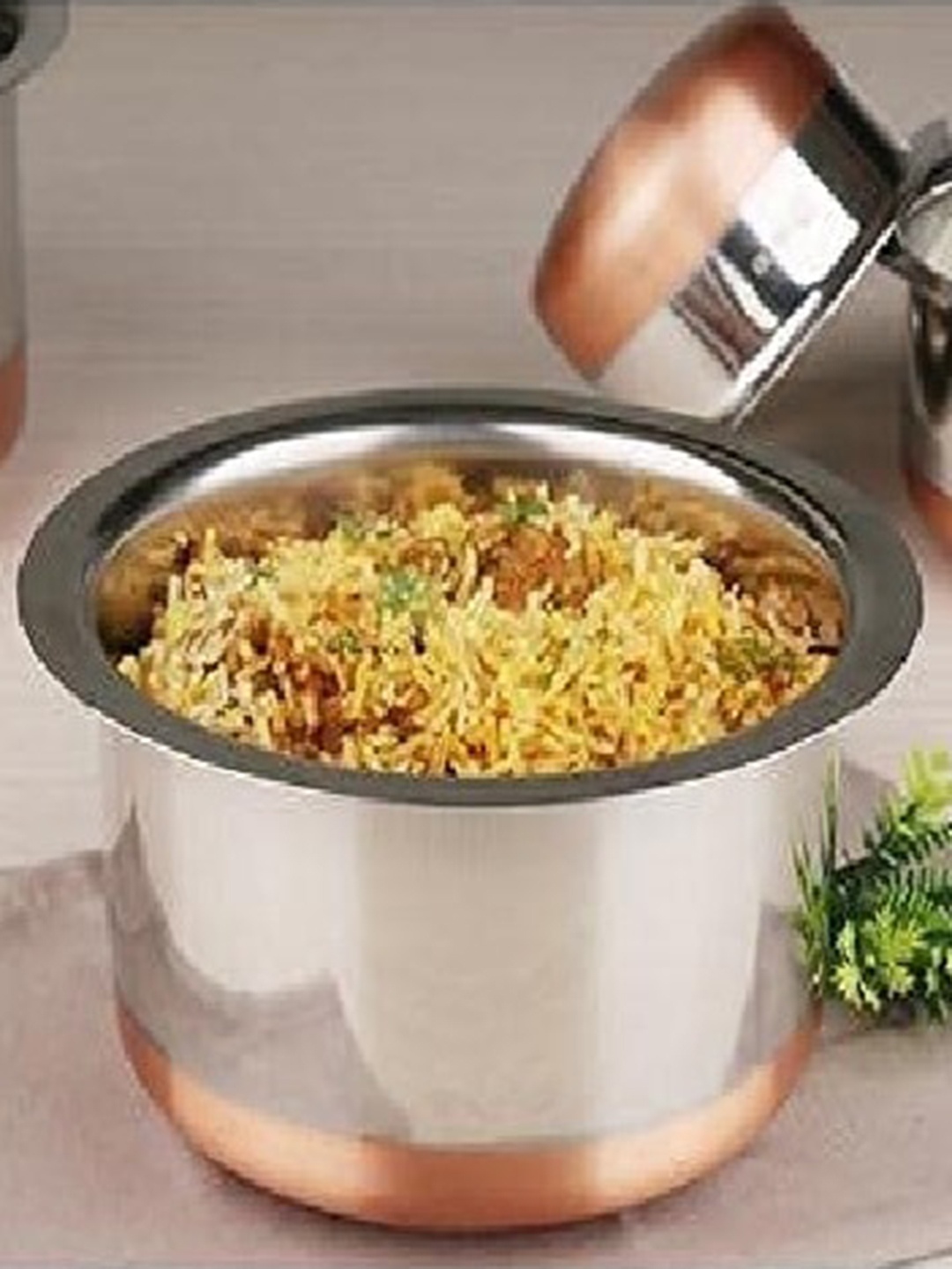 

Klassi Kichen 5 Pcs Copper-Toned Stainless Steel Cookware Set, Silver
