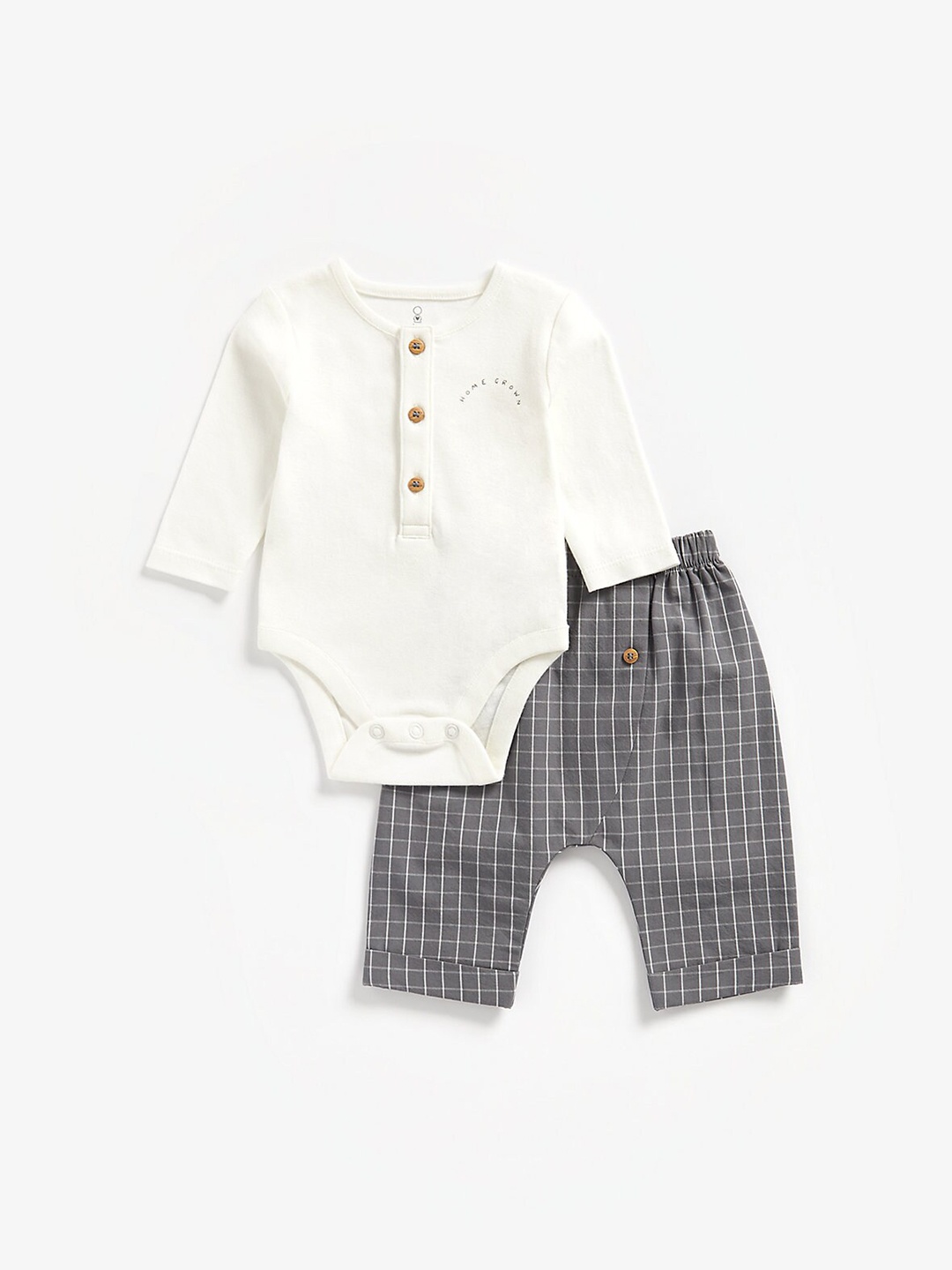 

mothercare Boys Checked Bodysuit With Trousers, White