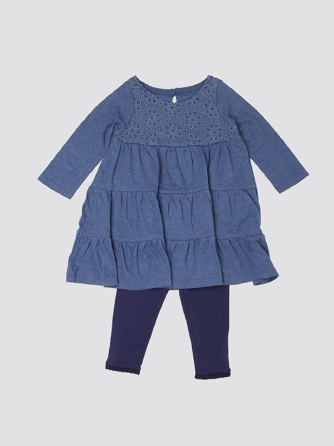 

mothercare Girls Pure Cotton Top & Leggings, Blue