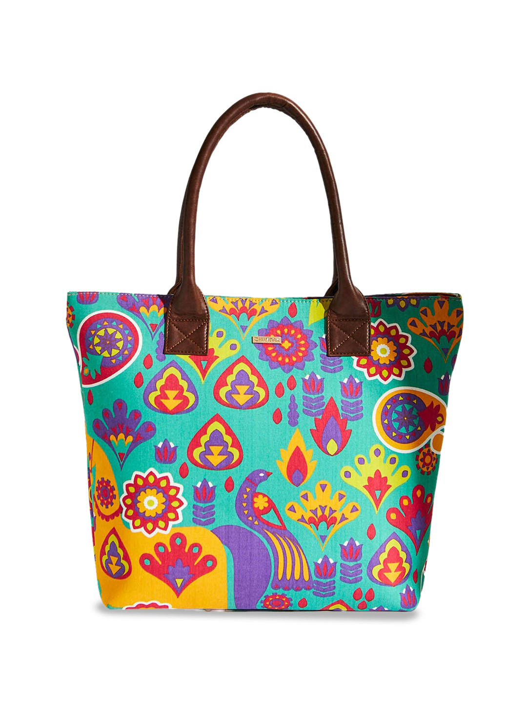 

Chumbak Floral Printed Shopper Tote Bag, Green