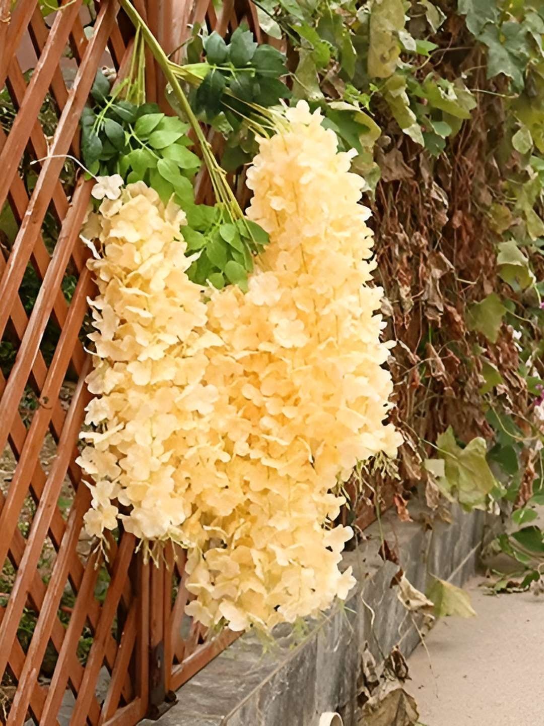 

WELL ART GALLERY Peach Coloured 10 Pieces Wisteria Hanging Artificial Flower