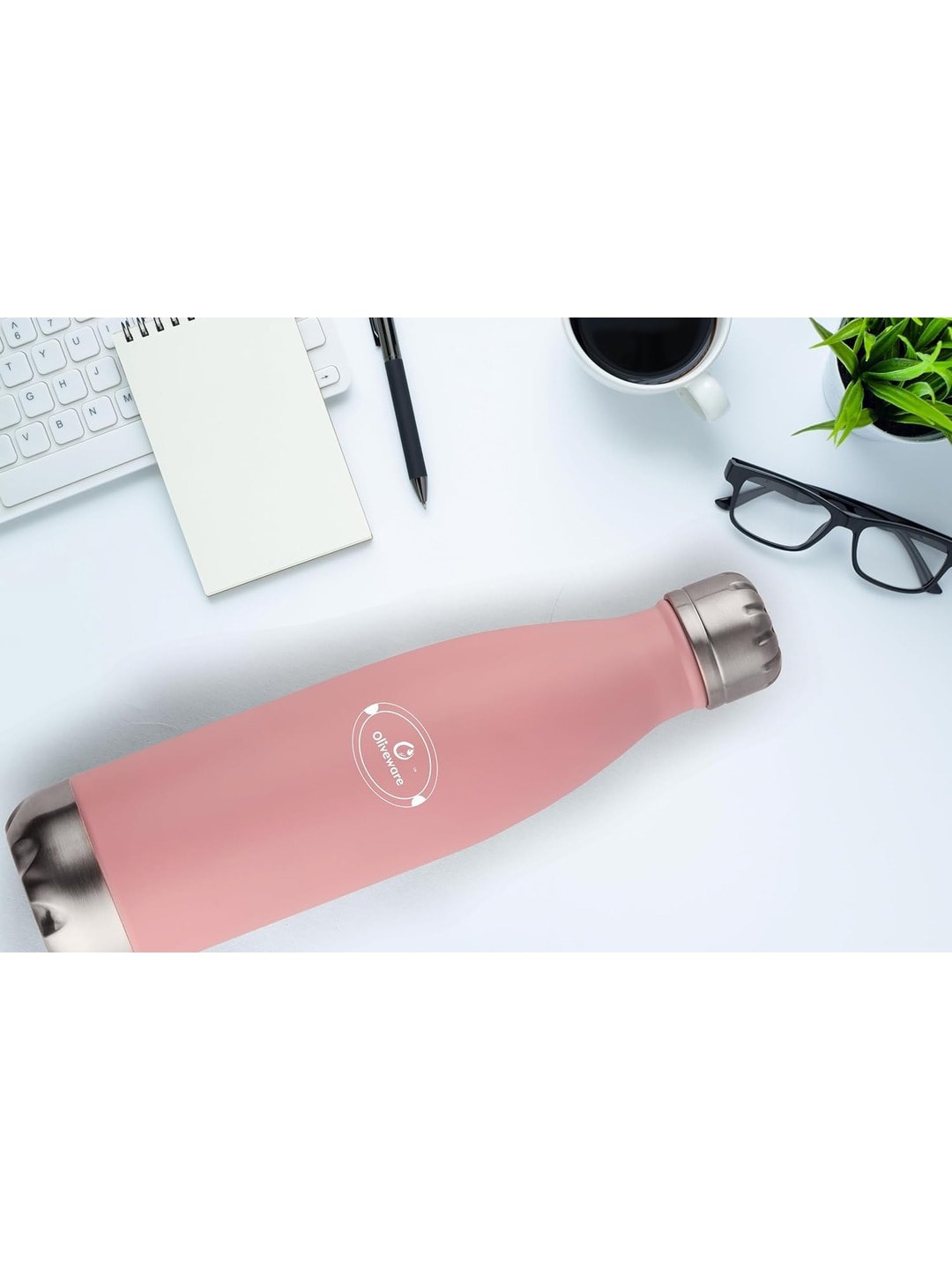 

SOPL-OLIVEWARE Pink & Silver Toned Stainless Steel BPA Free Water Bottle 500 ML