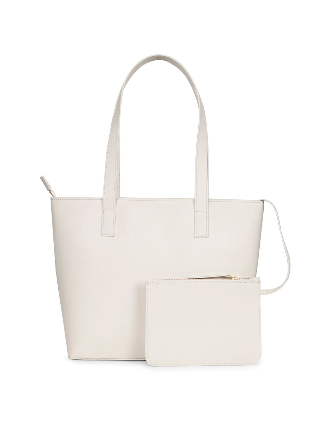 

Favore Textured Leather Oversized Structured Shoulder Bag, White