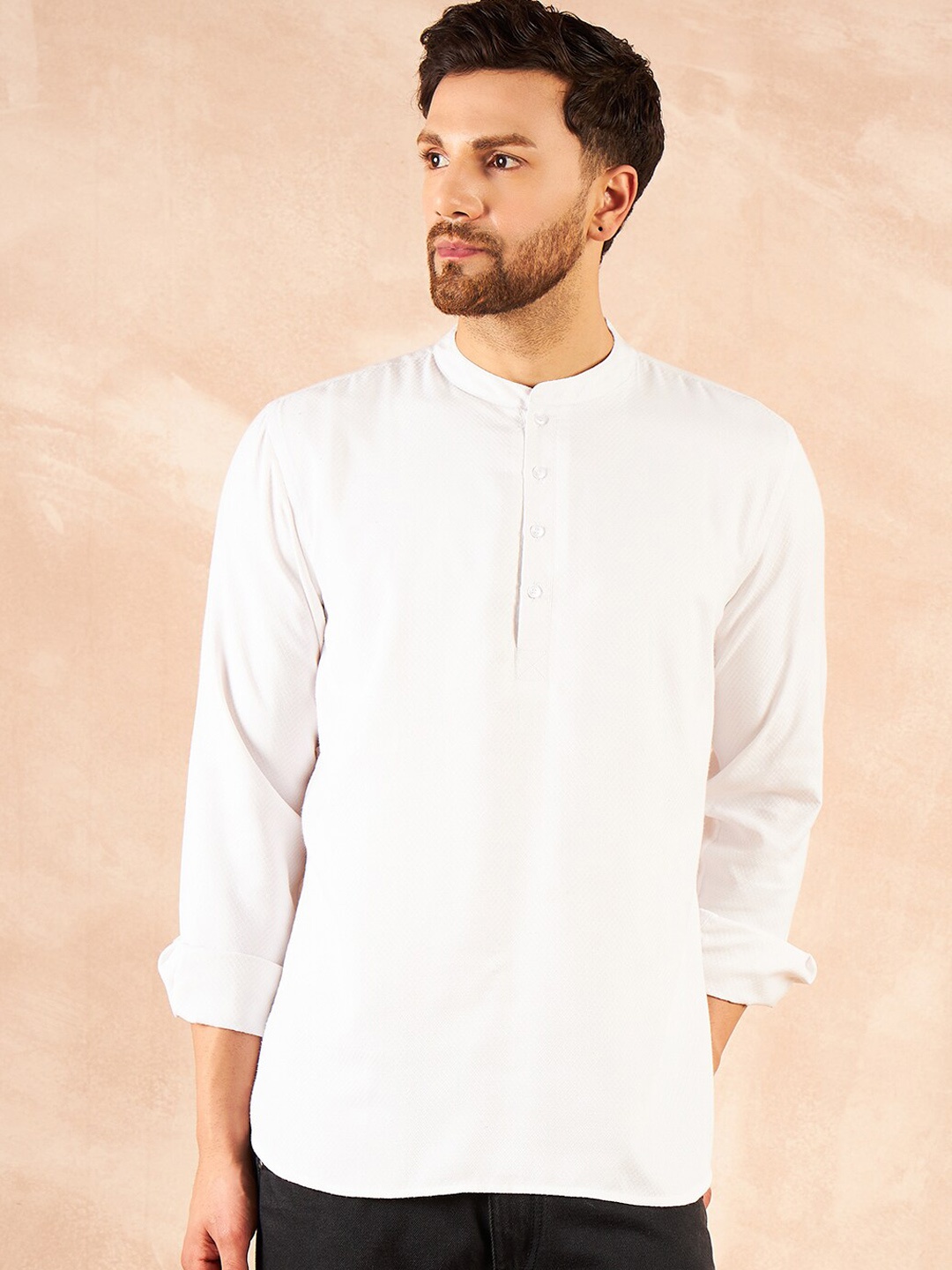 

HERE&NOW White Cotton Straight Short Kurta