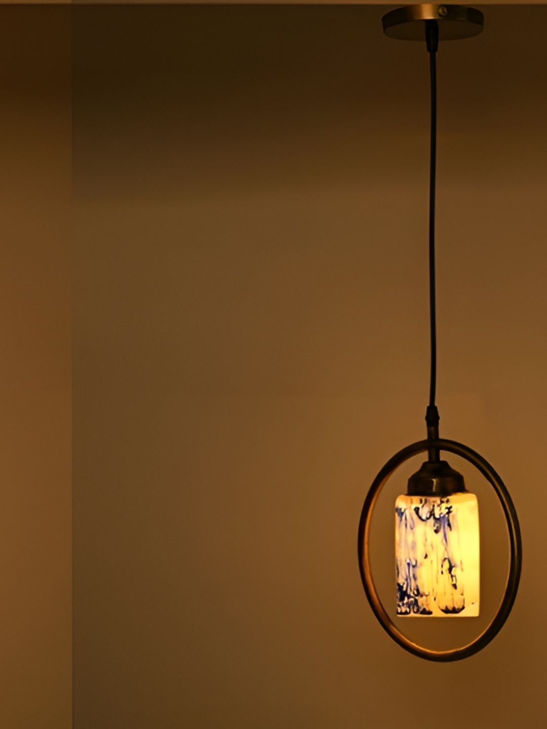 

Afast Yellow & Black Printed Square Shaped Hanging Ceiling Lamp