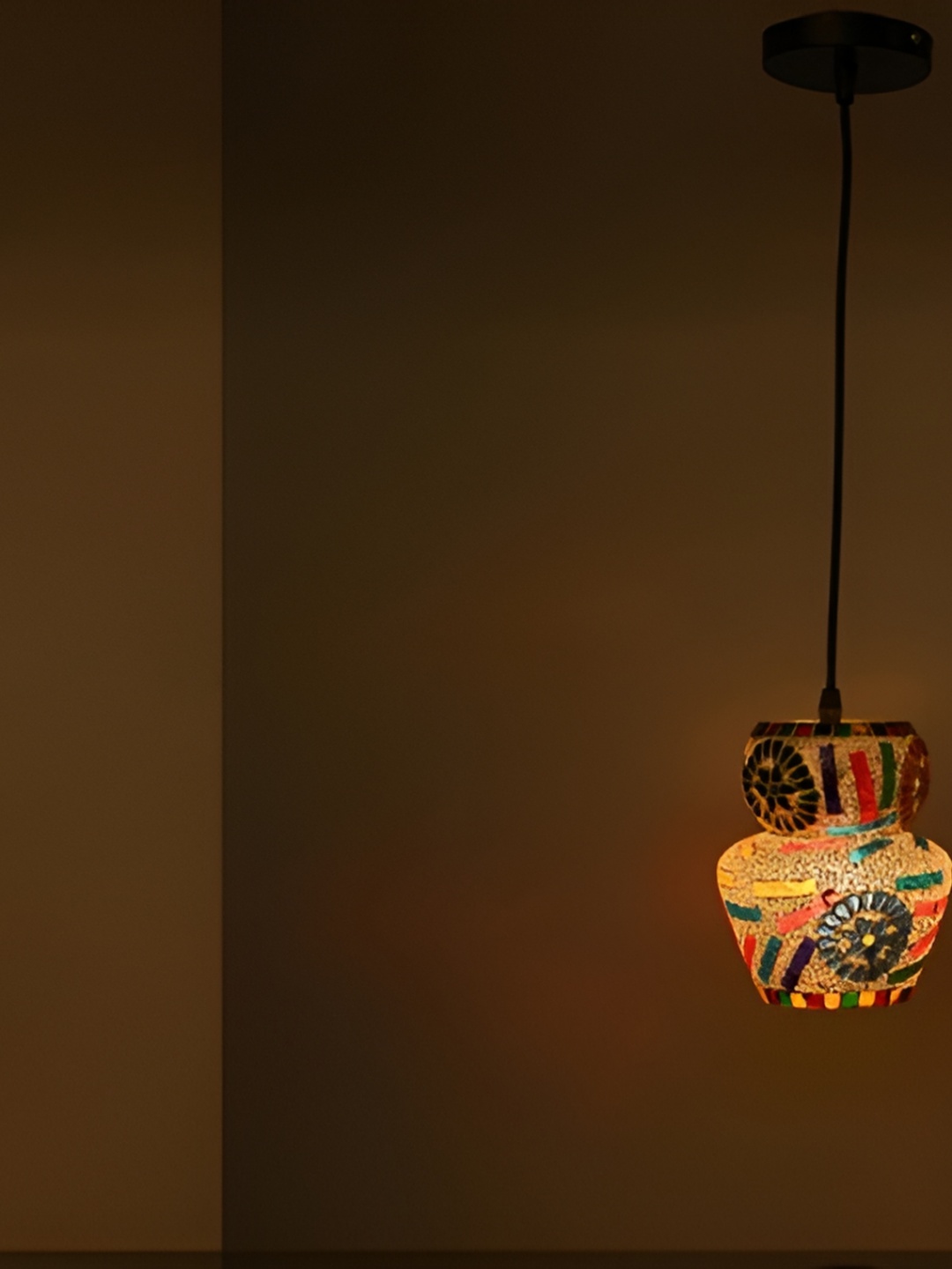 

Afast White & Beige Textured Glass Ceiling Lamp