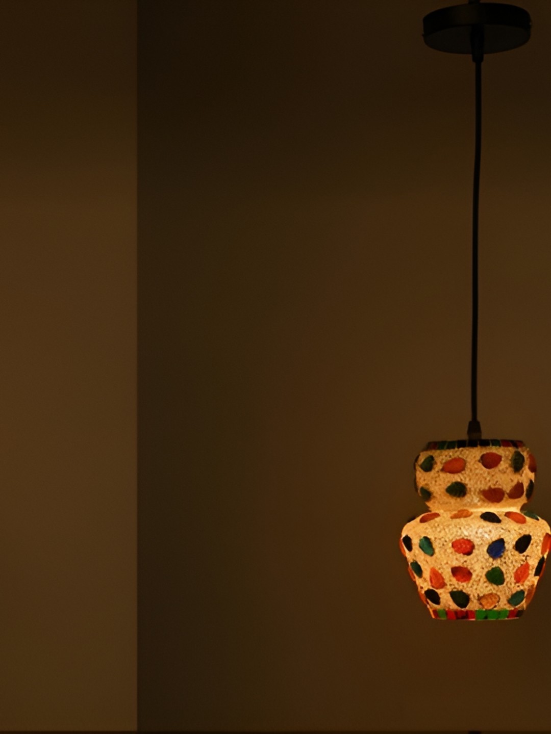 

Afast White & Beige Textured Glass Ceiling Lamp
