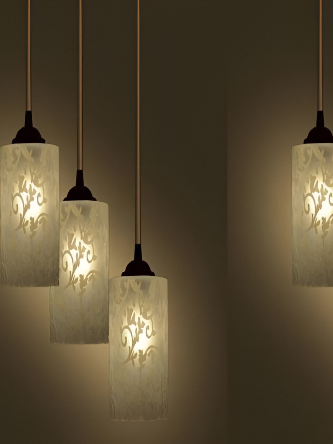 

Afast White 2 Pieces Printed Glass Ceiling Lamps