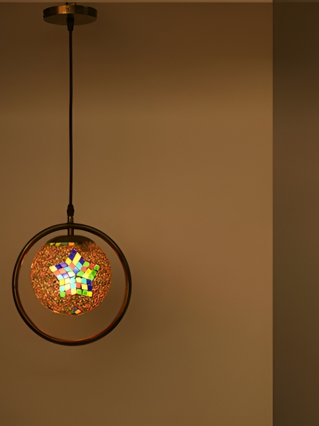 

Afast Brown & Blue Glass Ceiling Lamp