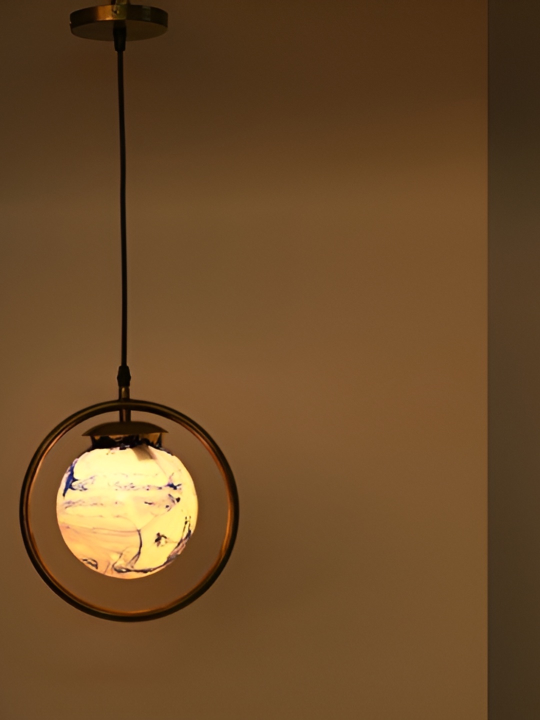 

Afast Yellow & Purple Colourblocked Glass Ceiling Lamp