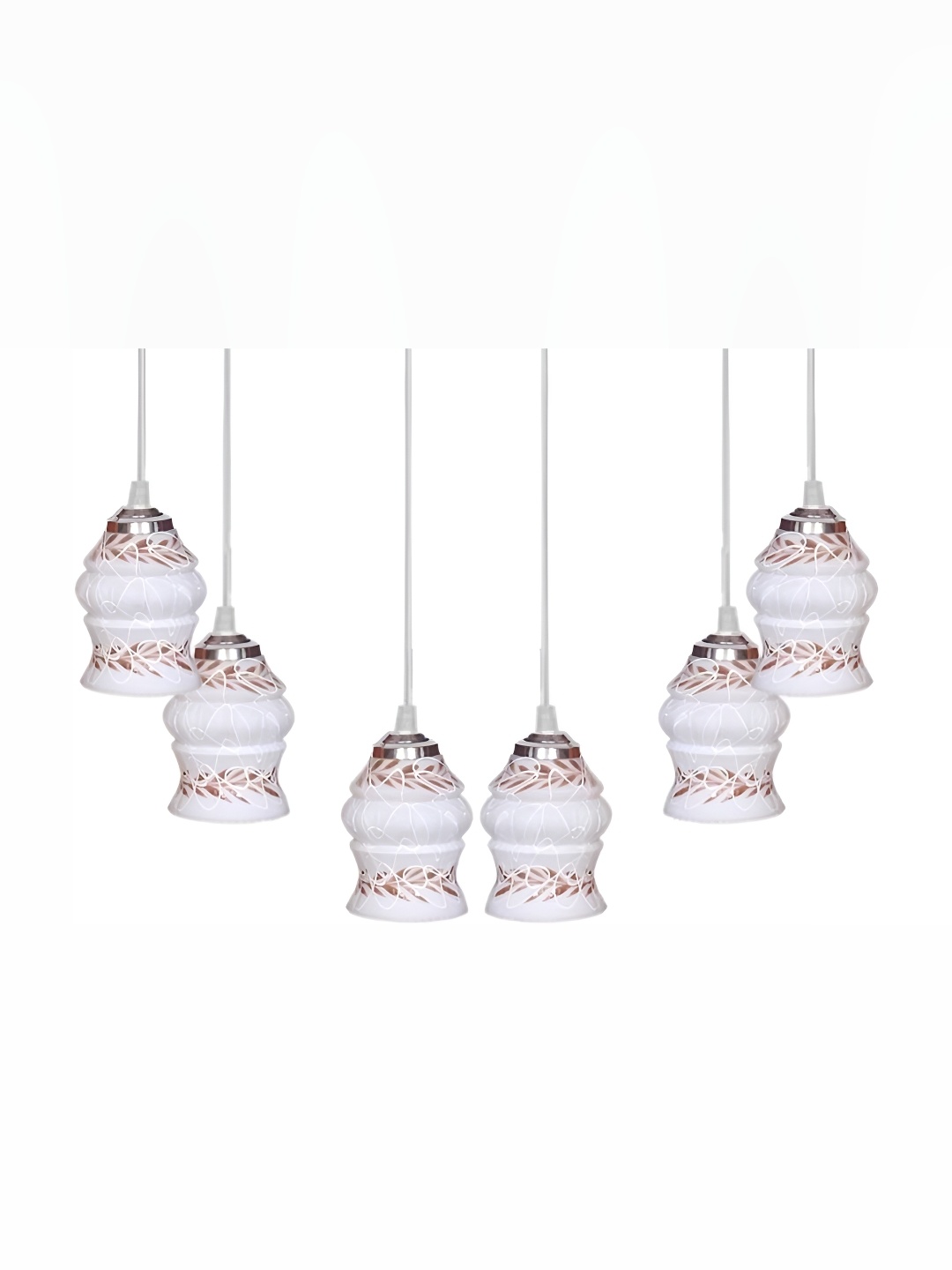 

Afast White & Brown 2 Pieces Printed Glass Ceiling Lamps