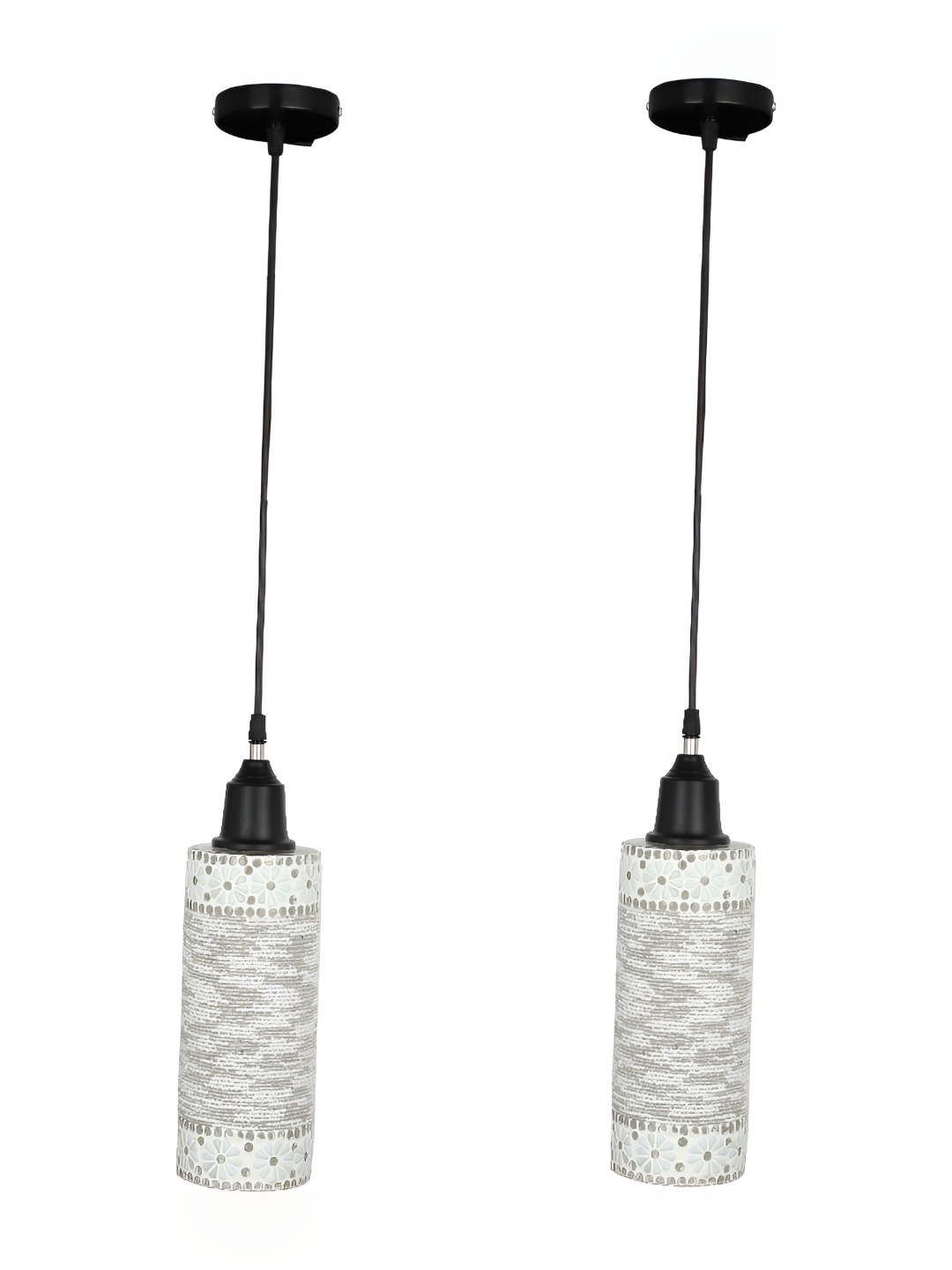 

Afast White 2 Pieces Printed Glass Ceiling Lamps
