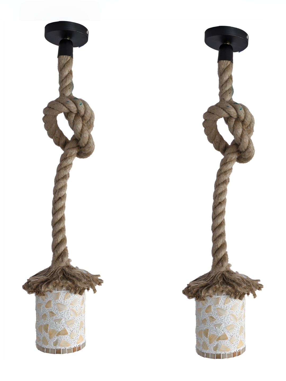 

Afast White & Beige 2 Pieces Textured Glass Ceiling Lamps