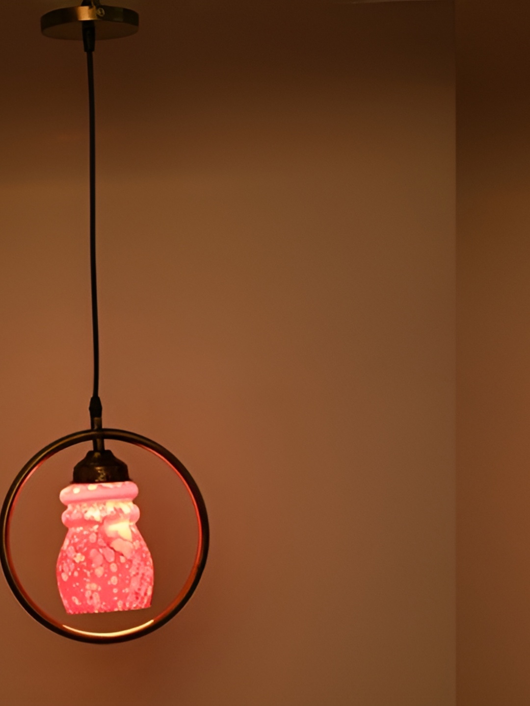 

Afast White & Pink Printed Glass Ceiling Lamp